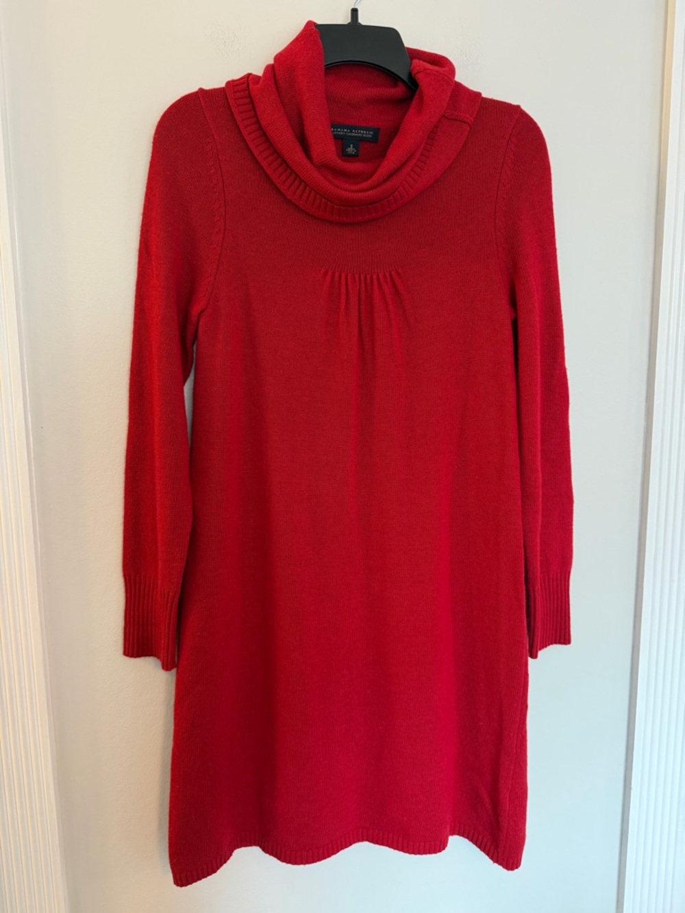 Banana Republic Red Cashmere Blend Cowl Neck Dress - Size Small